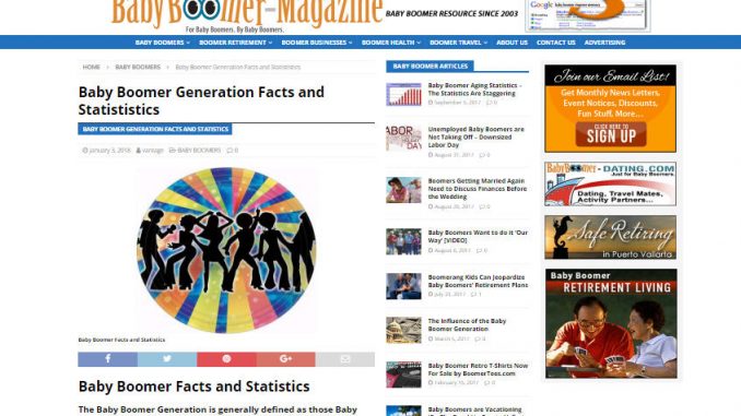 Baby Boomer Magazine Website Article Page